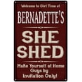 thumbnail image 1 of BERNADETTE'S She Shed Red Sign Lady Cave 12 x 18 Matte Finish Metal 112180088403, 1 of 1