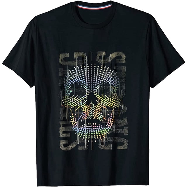 Yonshow Cambio De Color De La Calle Moda Cráneo Camisas Para Los Hombres De Halloween De Disfraces Gráficos Casuales Tees