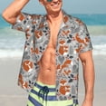 thumbnail image 5 of KLL Men's Hawaiian Shirt Short Sleeve Button Down Beach Shirts-Vintage Blue Fox Family A, 5 of 5