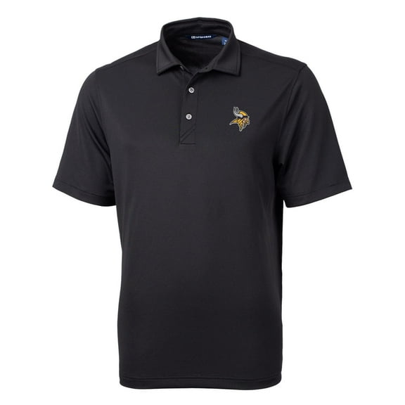 Men's Cutter & Buck Black Minnesota Vikings Big & Tall Virtue Eco Pique Recycled Polo