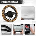 thumbnail image 4 of Uorisanigo Leopard Print Warm Steering Wheel Cover Sunflower Car Steering Wheel Protector 15 Inch Flannel Car Steering Wheel Covers for Winter Thicken Car Accessories Gift for Birthday, 4 of 8