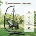 thumbnail image 5 of Topcobe Solid Steel C Hammock Frame Stand for Patio, Balcony, Backyard-Beige, 5 of 6