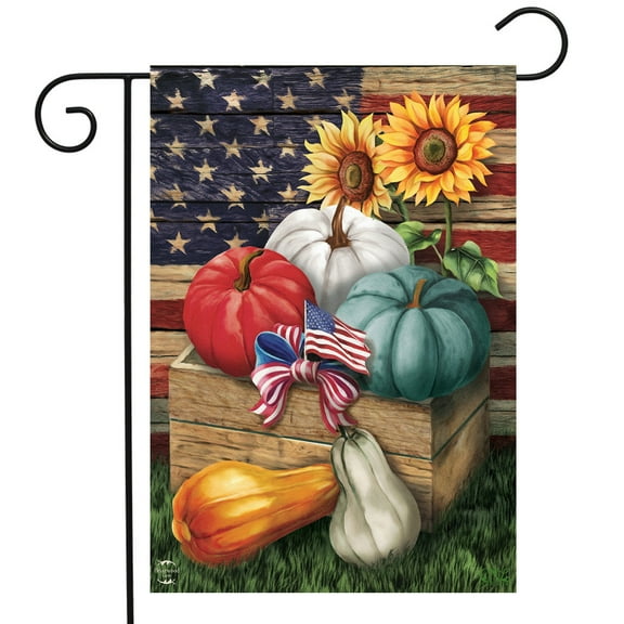 Briarwood Lane Patriotic Pumpkins Autumn Garden Flag