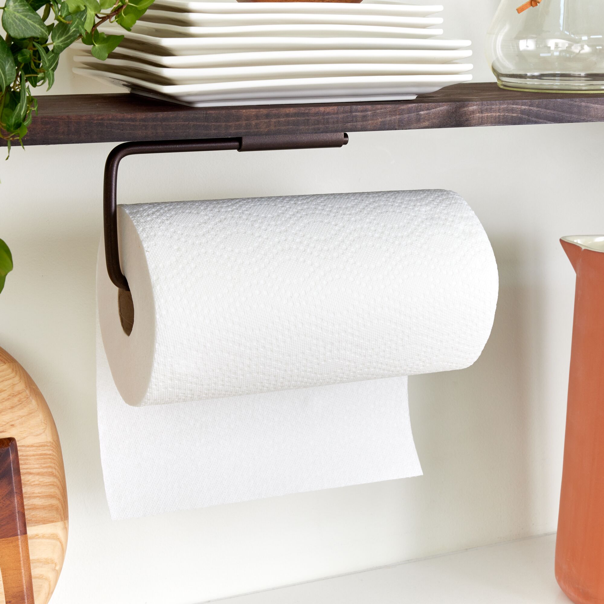 iDesign Swivel Paper Towel Holder for Kitchen, Wall Mount, Under Cabinet, Bronze - image 4 of 7