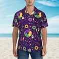 thumbnail image 4 of Daiia Mardi Gras and Donuts Hawaiian Shirt for Men Gentle Cotton Regular Short Sleeve Casual-XX-Large, 4 of 9