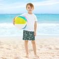 thumbnail image 6 of joogoo Green Palm Tree Sailboat Sun Pattern Boys Swim Trunks Beach Swimsuit Shorts Boxer 4T, 6 of 8