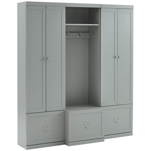 Crosley Furniture Harper 3 Piece Modern Wooden Entryway Storage Set in Gray