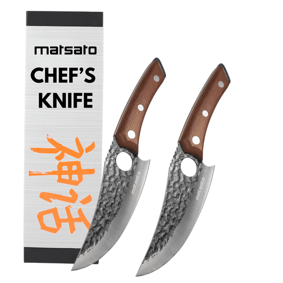 (2 pack) Matsato® | Chef Knife for Cutting, Boning & Chopping. Stainless Steel Knife for Balance & Control.