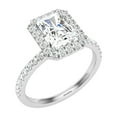 thumbnail image 2 of Dash Jewel 1.9 Ct Lab Created Diamond Ring - 14K White Gold Plated Radiant Cut Halo Solitaire with Accents Engagement Ring - Beautiful Gifts - Celebrate Your Love Story with Timeless Elegance, 2 of 6