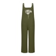 thumbnail image 4 of Conairie Women Overalls Flower Print Loose Adjustable Straps Jumpsuits One Piece Outfits With Pockets Army Green L, 4 of 4