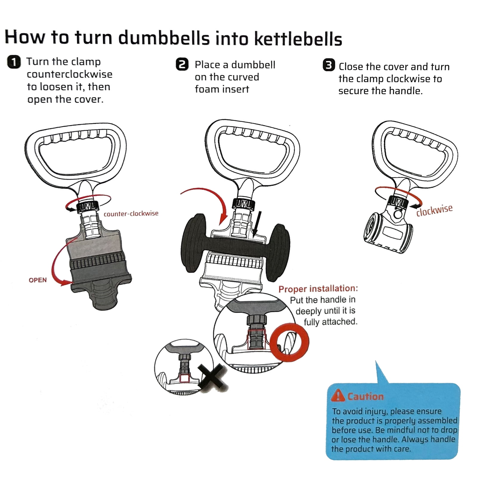 KORIKAHM Upgrade Hyperbell Dumbbell Converter - Convert Dumbbells to Barbell Set and Kettlebell for Home Fitness - Adjustable & Up to 200 lb Capacity Weight Barbell for Weight Lifting