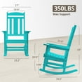 thumbnail image 6 of Dycanpo Outdoor Rocking Chair, Weather Resistant Proch Rocker for Adult, Aruba Blue, 6 of 8