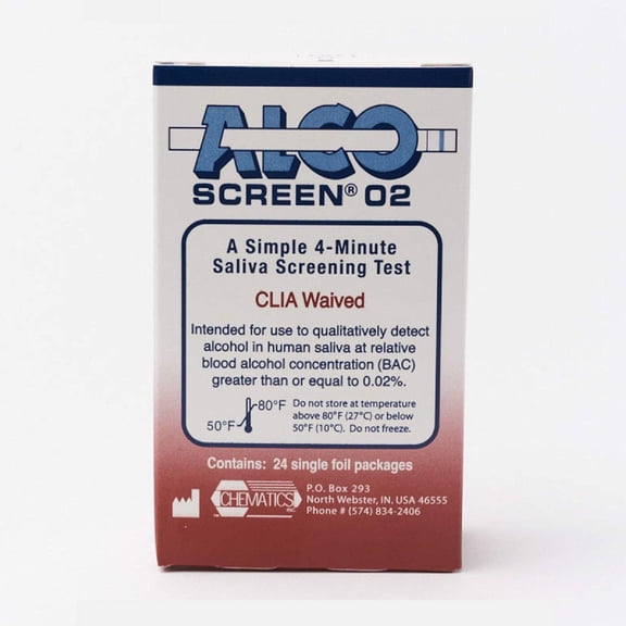Alco-Screen .02 Saliva Alcohol Screen Rapid Test, Abbott Rapid Dx North America LLC 56024, 24 Count