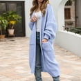 thumbnail image 2 of SGMVNU Womens Sweater Tops Elegant Fringe Solid Sweater Coat For Oversized Long Knit Cardigan With Bohemian Style, Fall Winter Outfits Blue Size S, 2 of 4