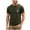 Green, variant on Heavyweight T Shirts Men's Ribbed Crew Neck Regular Fit Center Logo T Shirt Black,S