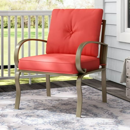 Fleur De Lis Living Courtois Outdoor Patio Chair With Cushion Fleur De Lis Living Courtois Outdoor Patio Chair With Cushion