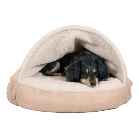 UPC: 0842229112344 | FurHaven Pet Products | Cooling Gel Faux Sheepskin Snuggery Pet Bed for Dogs & Cats – Cream 26