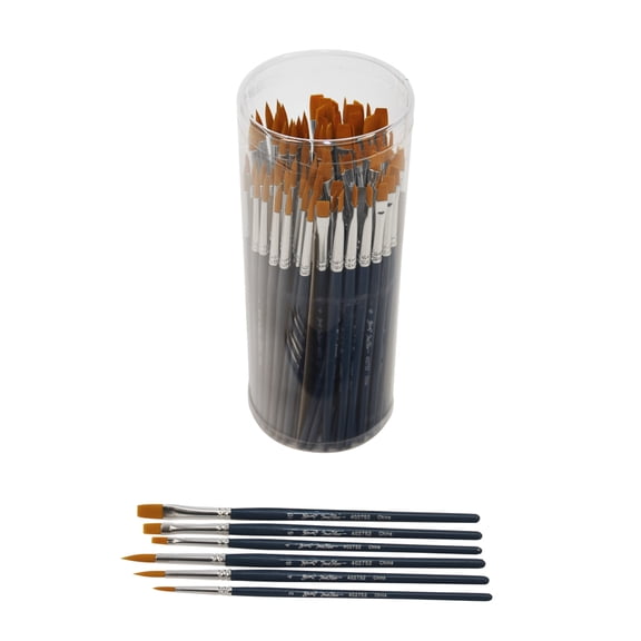 Sax True Flow Golden Synthetic Taklon Paint Brushes, Assorted Sizes, Set of 108