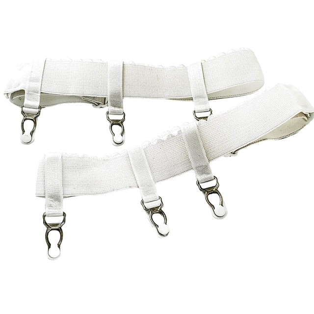 Jumpingount 2x medias de liguero antideslizantes con estilo y materiales de poliéster de confianza Accesorios de disfraces Blanco S