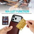 thumbnail image 5 of Dteck Wallet Phone Case for iPhone 17 Pro Case with Card Holder, Flip Cell Phone Wallet PU Leather Wallet Case for iPhone 17 Pro for Men Women, Brown, 5 of 6