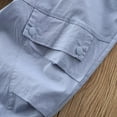 thumbnail image 4 of Eltusu Boys Cargo Pants, Relaxed Fit Casual Solid Color Elastic Waist Jogger Pants Blue Size 6-7 T, 4 of 7