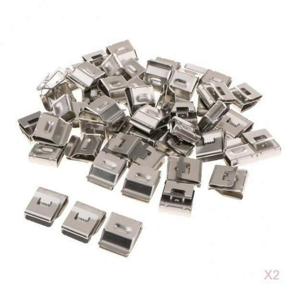 100Pcs Classic PV Type Stainless Steel Wire Clips, Solar Cable Fastener Clips Wire Management for Car Trailer Boat