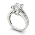 thumbnail image 2 of Solitaire with Accents Engagement Ring for Women - 2.35ct Moissanite in 18K White Gold Promise Ring, 2 of 6