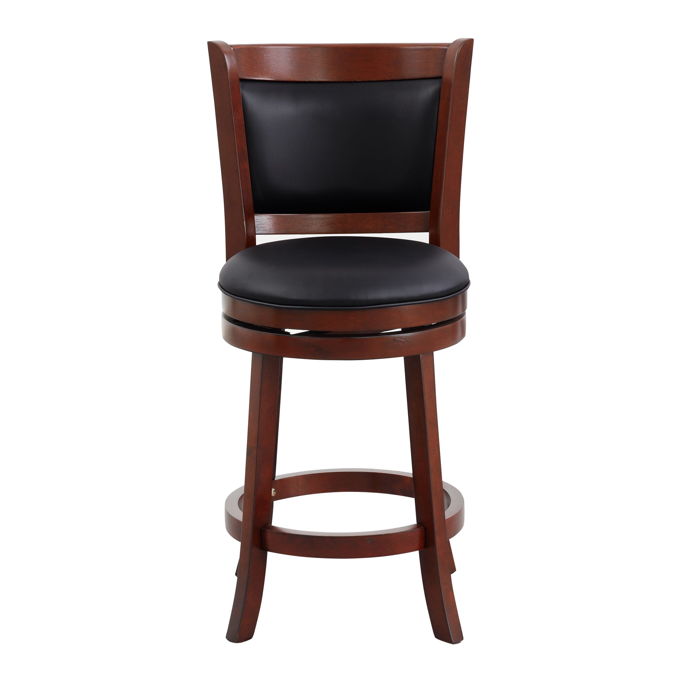 OakvillePark Odelia Solid Back Swivel Barstool, Counter Height, Cherry