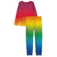thumbnail image 5 of SCRAWLGOD Rainbow Pjs Sets for Women Long Sleeve and Pants Pajama Set with Pockets Size M Crewneck 2 Set Pajamas for Women Lightweight Nightwear Set, 5 of 6
