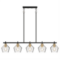 thumbnail image 3 of LIGHTINN Pendant Light Kitchen Island Adjustable Hanging Ceiling Light Modern Clear Glass Linear Home Decor 5-Light Fixture, 3 of 9