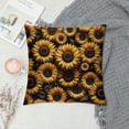 thumbnail image 2 of COMIO Throw Pillow Cover Vintage Sunflowers Retro Yellow Floral Blossom Rustic Style Black Background Decor Lumbar Pillow Case Cushion for Sofa Couch Bed, 2 of 5