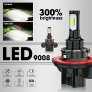 H13 9008 LED Headlight Bulbs Kit Super Bright High&Low Beam 6000K Plug&Play Pack of 2