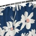 thumbnail image 3 of Dark Blue Daisy Flower Pattern Shower Curtain 72"x84" ,Bathroom Decorative Shower Curtains Set with 12 Hooks,Modern Waterproof Washable Shower Curtain, 3 of 6