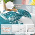 thumbnail image 2 of 3 Piece Teal Green Ocean Shark Duvet Cover Set Queen Size, Microfiber Comforter/Quilt Cover with Corner Ties and 2 Pillowcases, Coastal Wave Summer Beach All Season Soft Bedding with Zipper Closure, 2 of 8