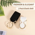 thumbnail image 3 of Timarkment 2pcs Women Elastic Skinny Belt for Dresses Stretch Belt Golden Buckle White Black Belt for Women Ladies Belts, 3 of 7