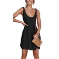 thumbnail image 1 of SySea Women Summer Dress Sexy Scoop Neck Tie Shoulder Strap A-Line Skater Swing Mini Dress Sleeveless, 1 of 5