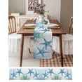 thumbnail image 6 of Hokiten Table Runners 120 Inches Long Dress Scarves, Teal Blue Coastal Coral Farmhouse Coffee/Dining/Kitchen Table Runner for Living Room, Summer Ocean Watercolor Starfish 13x120 Inch, 6 of 7