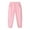 Pink, variant on Qingpeng Unisex Solid Color Elastic Waist Slim Fit Jogger Pants Breathable Lightweight Casual Full Length Pants For Big Kids