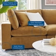 thumbnail image 2 of Modway Commix 6-Piece Down Filled Overstuffed Performance Velvet Sectional Sofa in Cognac, 2 of 10