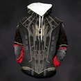thumbnail image 2 of Adults Spider Graphic Hoodie, Loose Fit Long Sleeve Drawstring Hooded Pullover Sweatshirt with Pocket for Fall Winter Streetwear, Gray, 2XL, 2 of 4