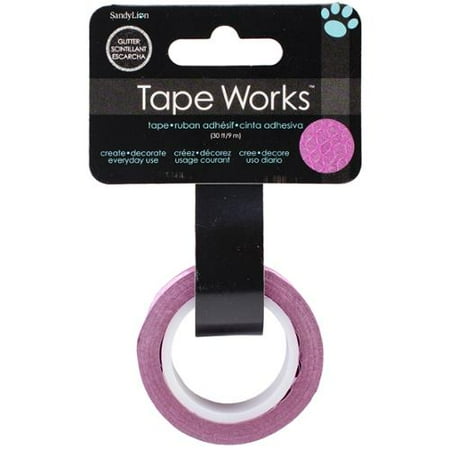Tape Works Glitter Tape .5"X30'-Pink Snakeskin