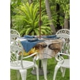 thumbnail image 3 of Outdoor Tablecloths with Umbrella Hole & Zipper, Groundhog Day Round Tablecloth 54 Inch, Sunflower Spring Floral Botanical Vintage Waterproof Table Cloth, Patio/Pool/Picnic Table Covers, 3 of 8
