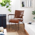 thumbnail image 3 of DecMode 26" x 29" Brown Leather Accent Chair, 1-Piece, 3 of 15