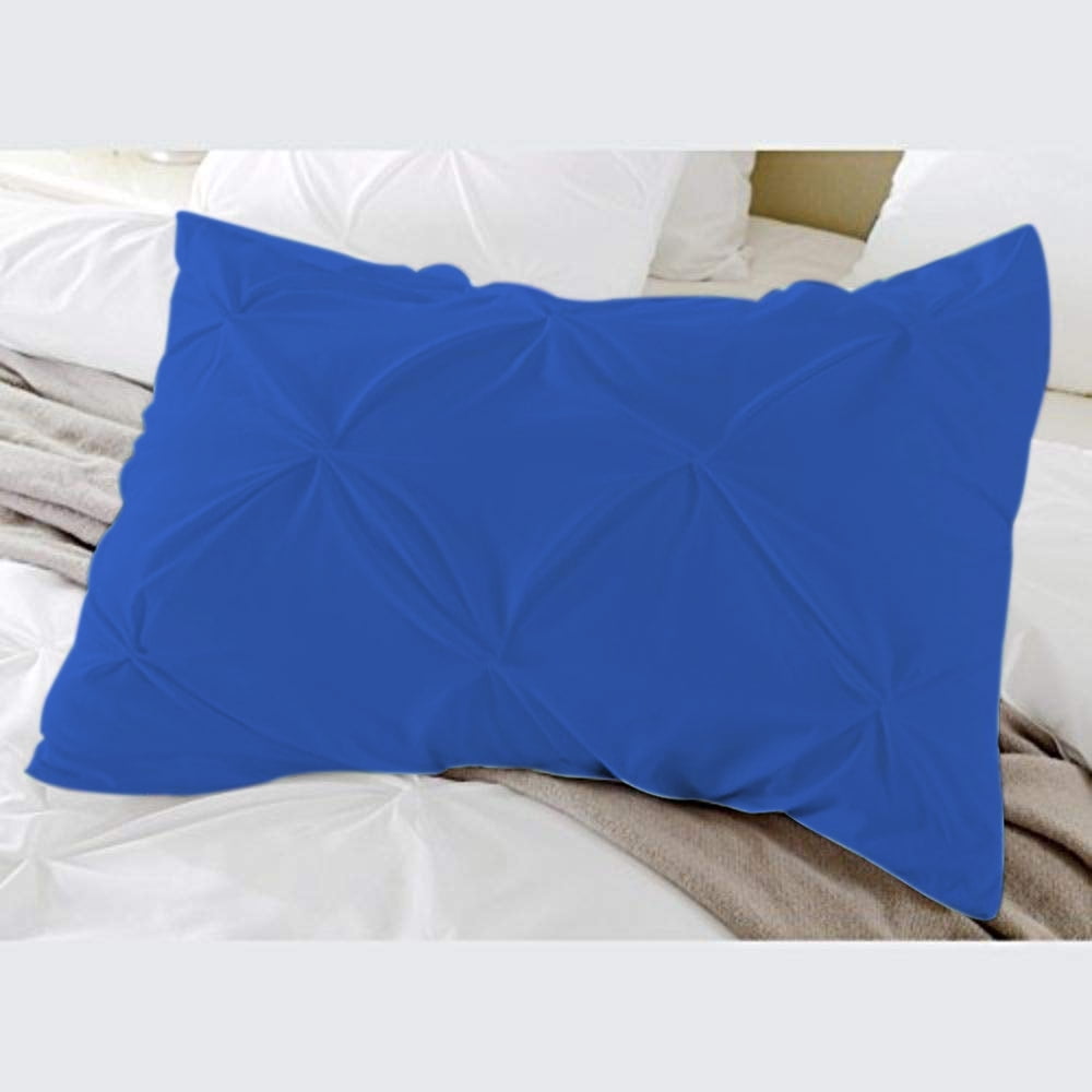 BedDecor Luxury 400ThreadCount 2 Piece Pinch Pleated Egyptian Cotton Pillow Shams(Royal Blue