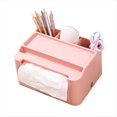 thumbnail image 1 of Caja Almacenamiento Pañuelos, Organizador Mesa Estudio con Cajón, Estuche para Pañuelos con Soporte Remoto, Estuche para Pañuelos con Bandeja Organizadora Estacionaria B, 1 of 5