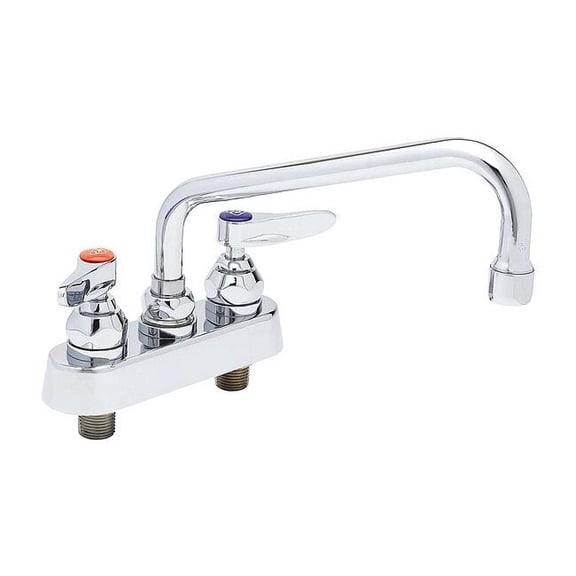 T&s Brass Low Arc Kitchen/Bathroom Faucet, Manual, 4" Mount, 2 Hole B-1111