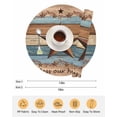 thumbnail image 6 of 13 Inch Round Placemats Set of 4, Western Texas Star Retro Non Slip Heat Insulation PP Table Mats, Vintage Farmhouse Blue Brown Wood Grain Washable Place Mats for Kitchen Dining Party Table Decor, 6 of 7