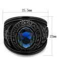 thumbnail image 2 of US Air Force Ring for Men and Women Unisex Stainless Steel Military Patriotic Ring in Black with Blue Stone Sapphire, 2 of 7