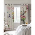 thumbnail image 4 of Happy Easter Blackout Curtains for Bedroom Living Room Darkening Curtains 96 Inches Long Cute Bunny Vintage Spring Flowers Butterfly Window Curtain 2 Panels Set Window Treatment Drapes 52"x96", 4 of 9