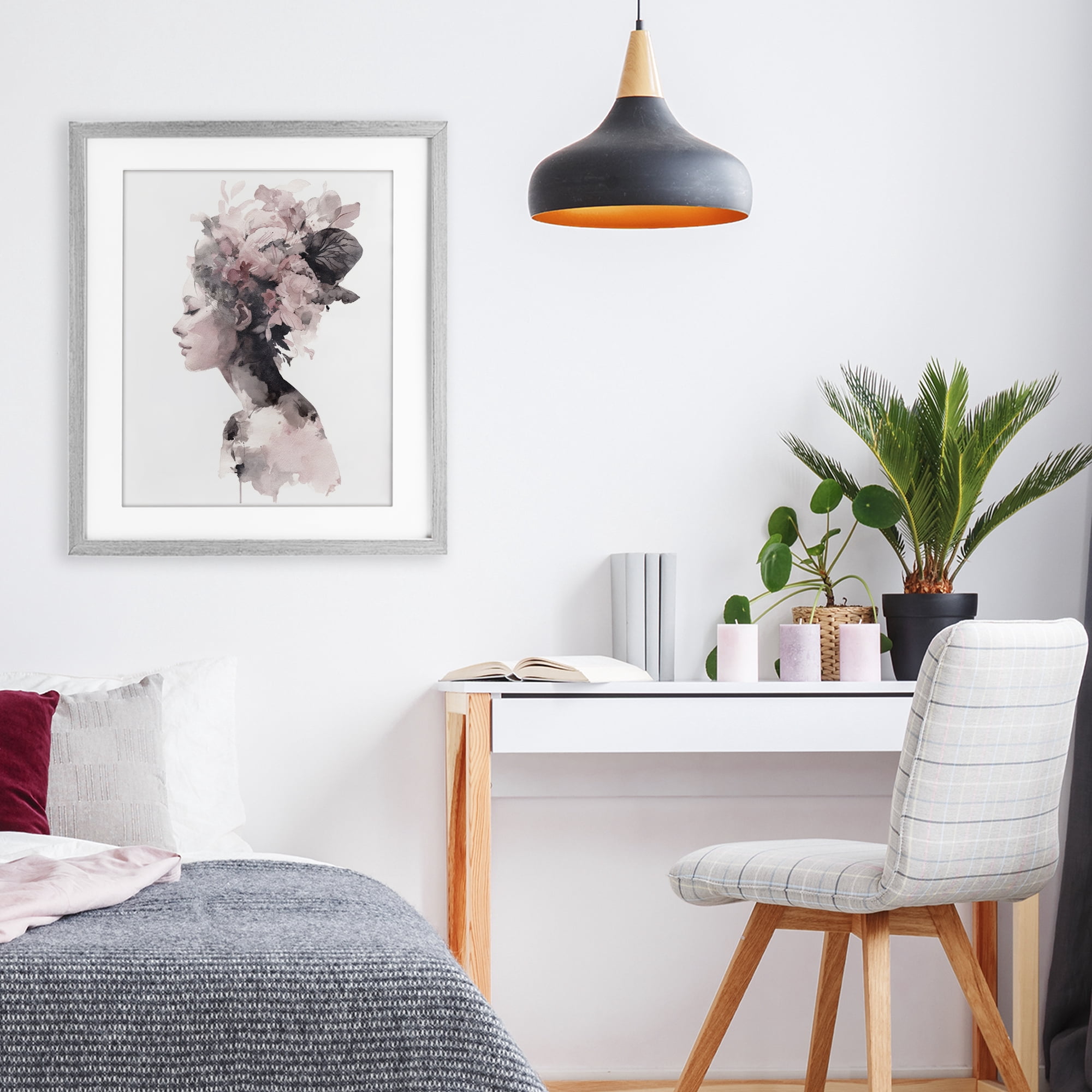 Stupell Industries Nature's Empress Silhouette Gray Framed Print Under Glass, design by Svetlana Aleynikova